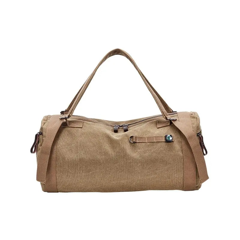 Sac vintage posé sur une surface en bois, vue de dessus