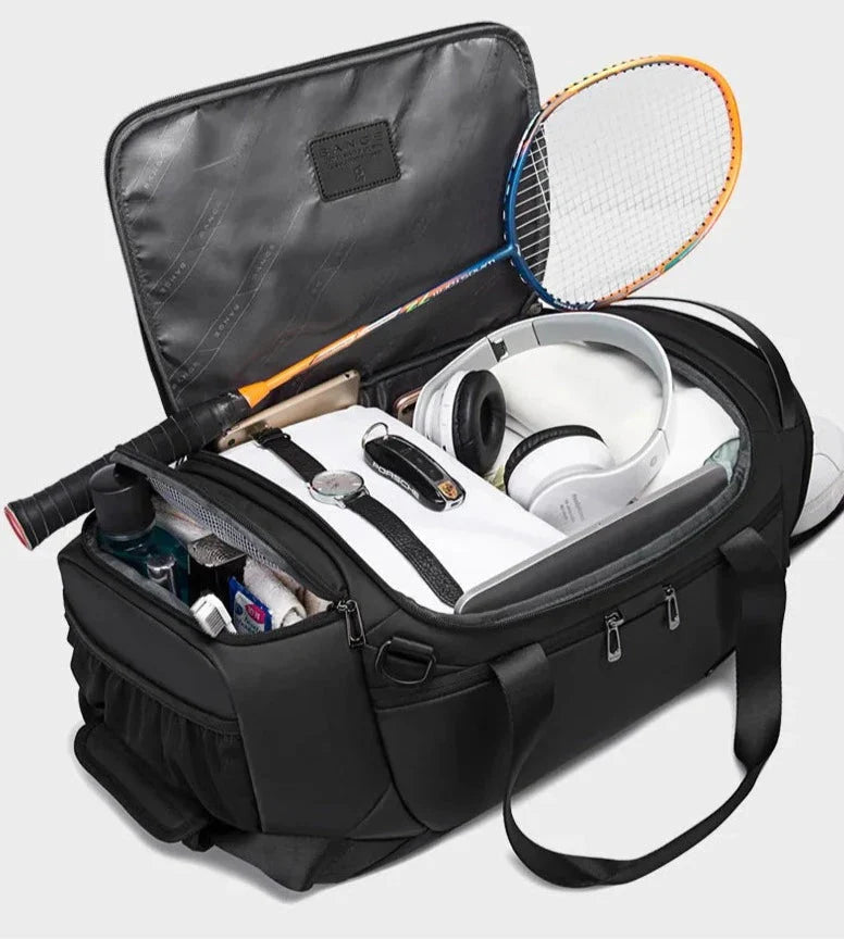 Vue intérieure du sac weekender montrant le grand compartiment principal