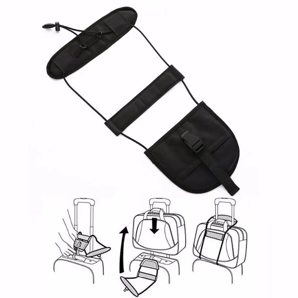 Gros plan sur la sangle de fixation en nylon noir