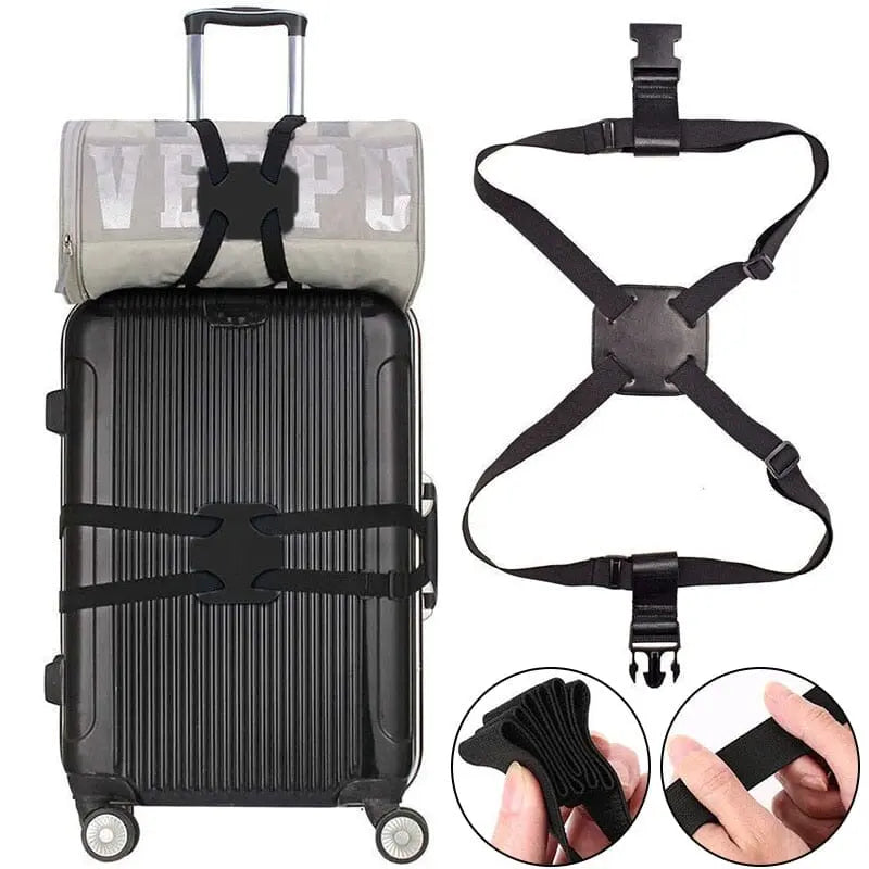 Sangle bagage cabine noire avec fermeture à clip