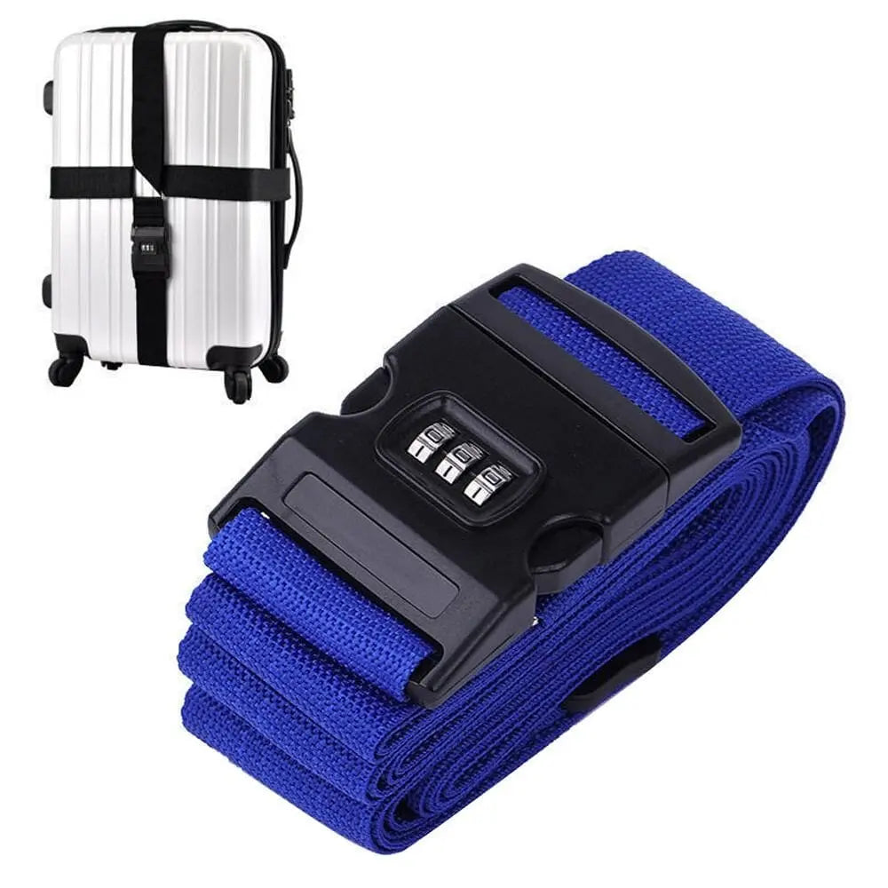 Sangle valise bleu marine avec code à 3 chiffres