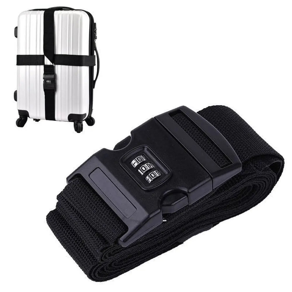 Sangle noire pour valise avec code à 3 chiffres
