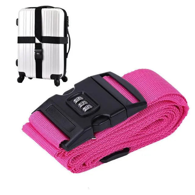 Sangle rose pour valise avec code à trois chiffres
