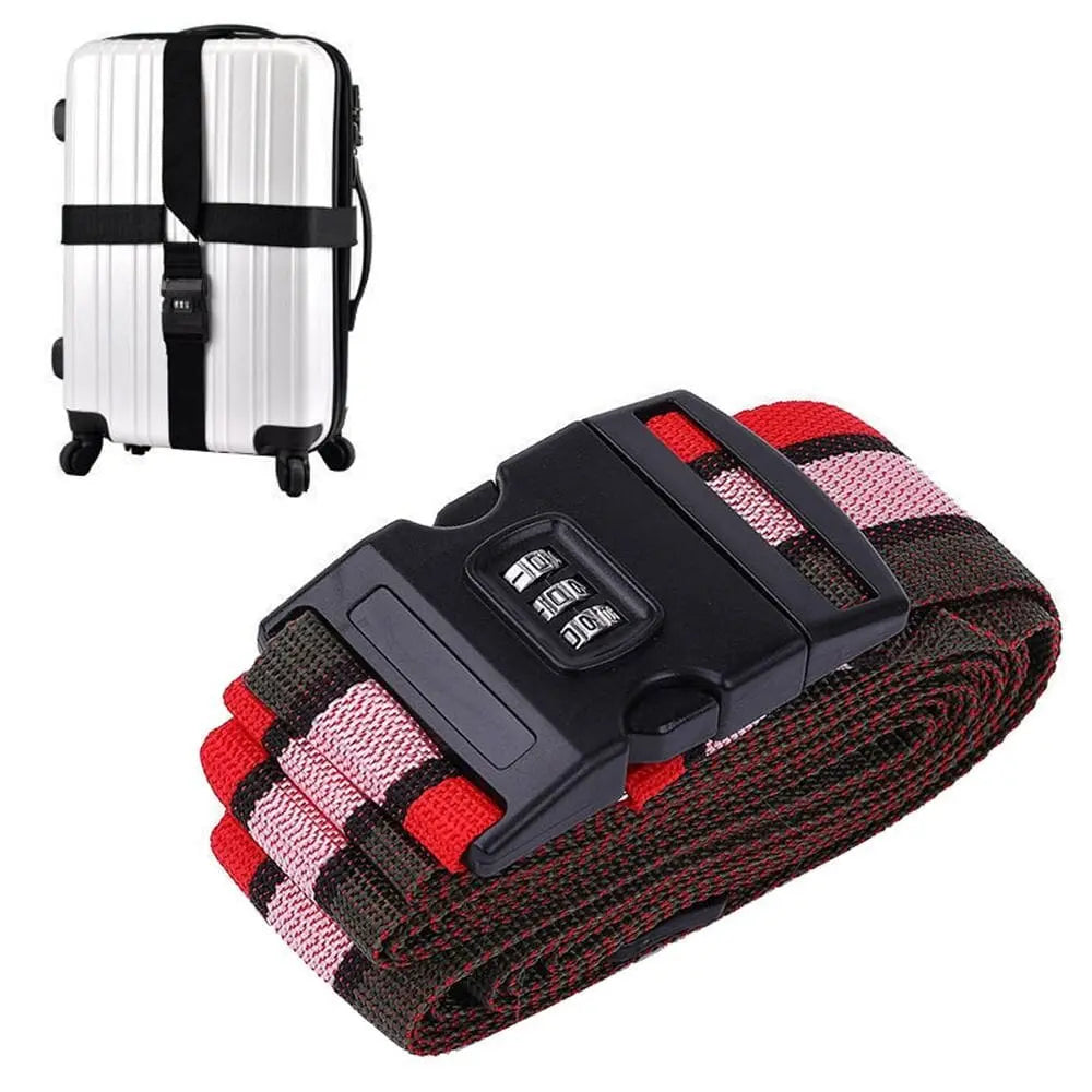 Sangle tricolore pour valise avec code à 3 chiffres