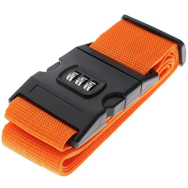 Sangle orange en nylon avec code à 3 chiffres pour valise
