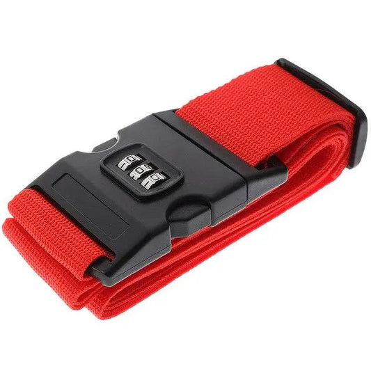 Sangle rouge en nylon avec code pour valise sécurisée