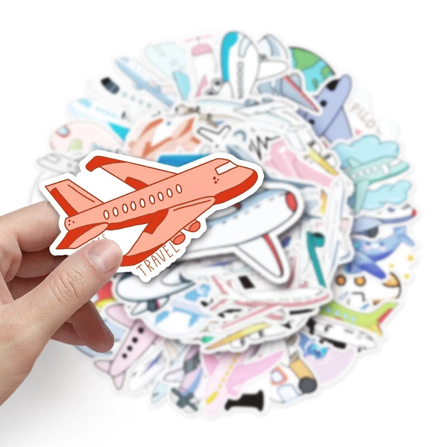 Lot de 50 autocollants voyage colorés en PVC