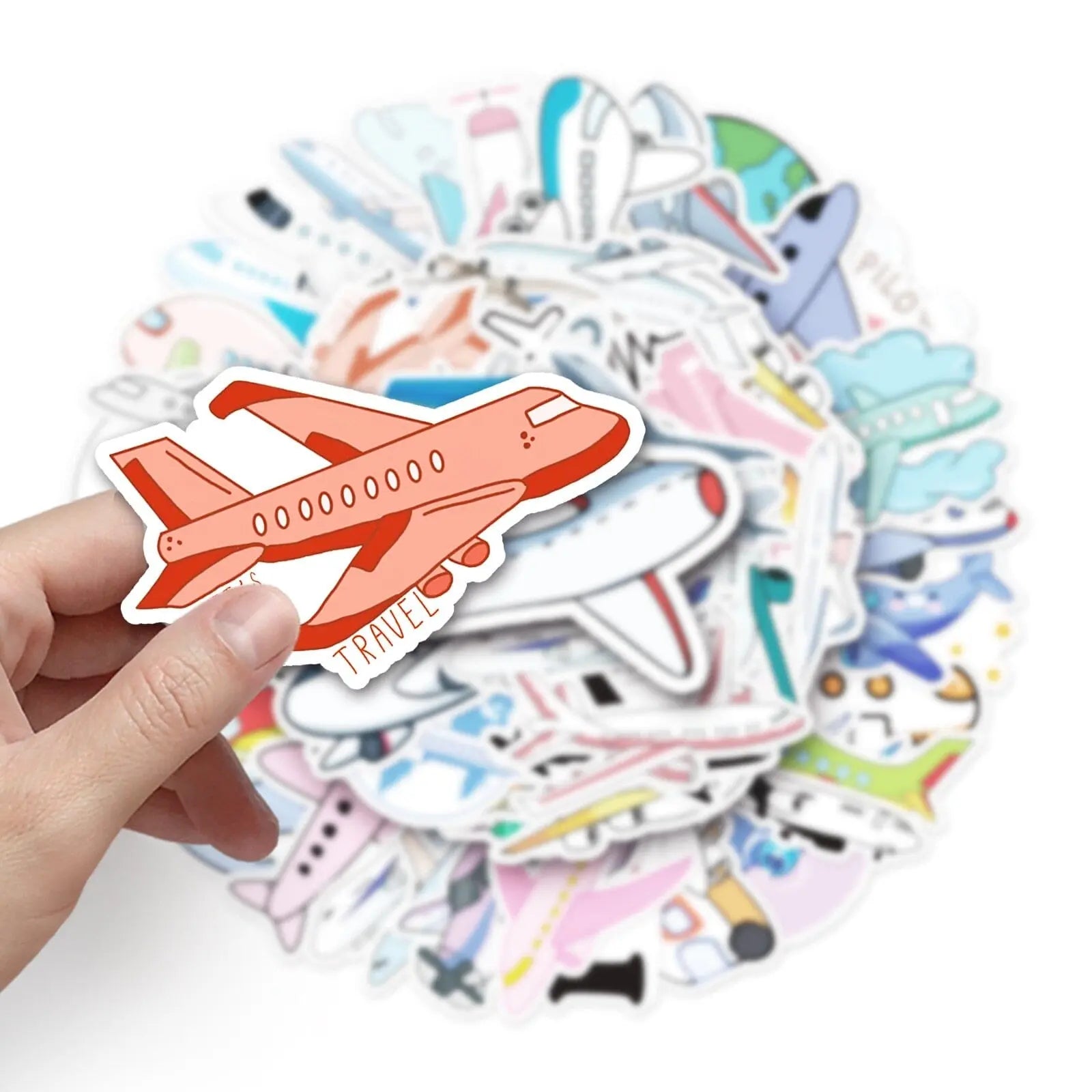 Lot de 50 autocollants voyage colorés en PVC
