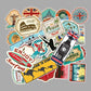 Collection de stickers avec motifs de voyage et paysages
