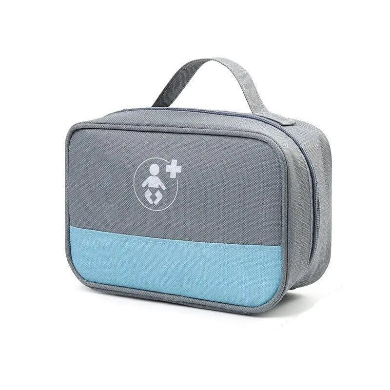 Trousse de pharmacie bébé grise en tissu Oxford robuste