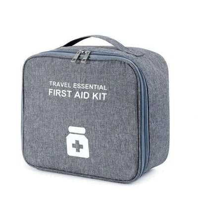 Trousse grise pratique pour transporter essentiels de santé