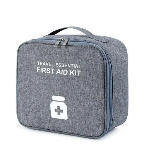 Trousse grise pratique pour transporter essentiels de santé