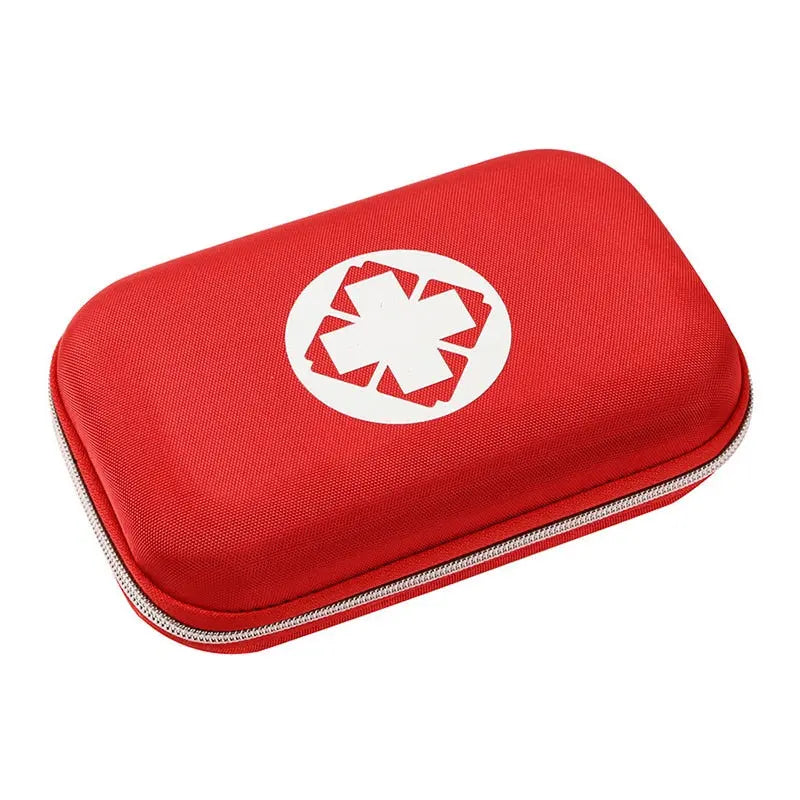 Trousse de voyage rouge avec fermeture éclair visible