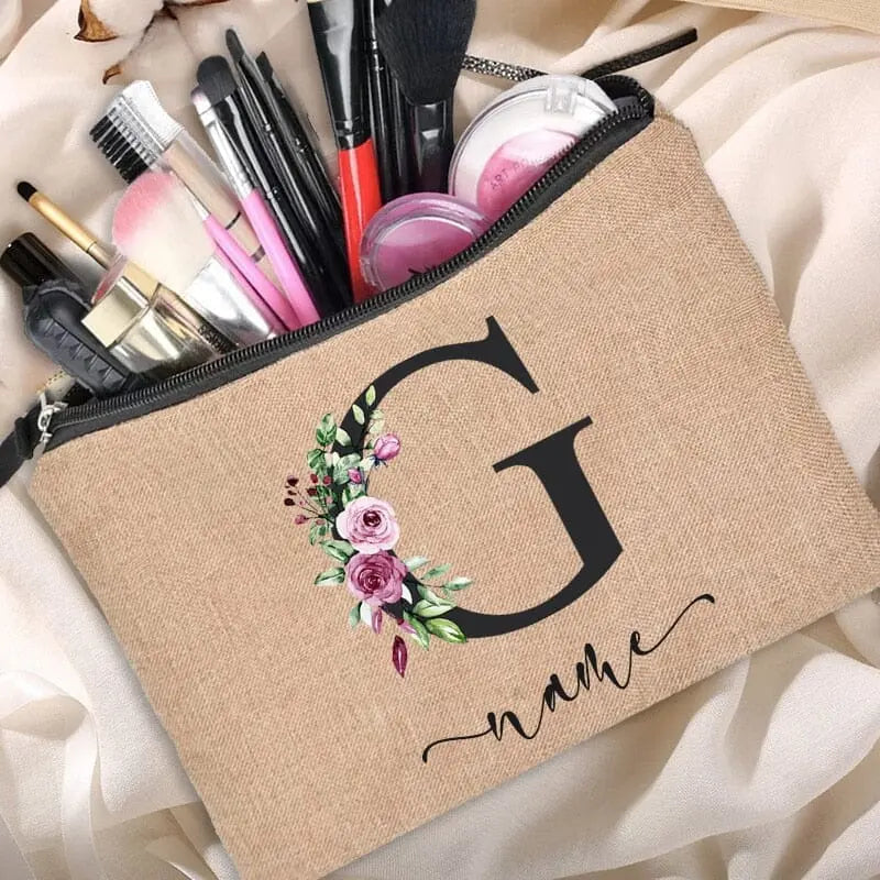 Trousse Maquillage Personnalisée trousse maquillage personnalisee brprenom vue latérale