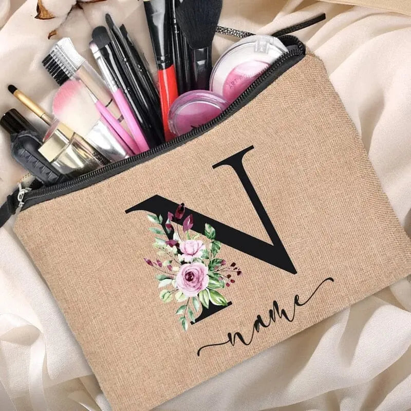 Trousse Maquillage Personnalisée trousse maquillage personnalisee brprenom vue latérale vue 15