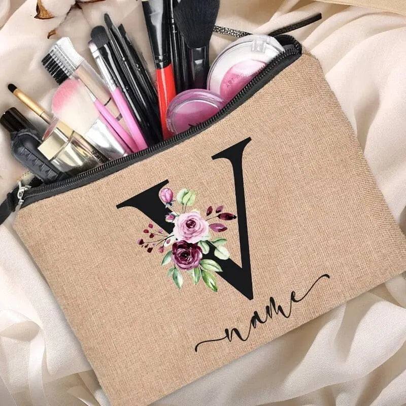 Trousse Maquillage Personnalisée trousse maquillage personnalisee brprenom vue latérale vue 23