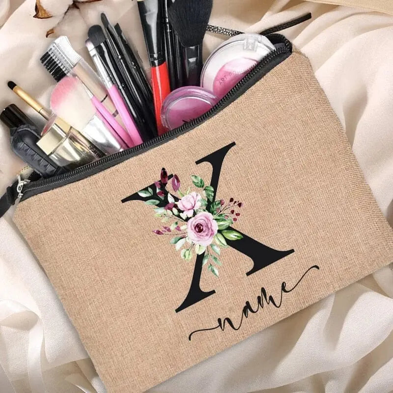Trousse Maquillage Personnalisée trousse maquillage personnalisee brprenom vue de face vue 25