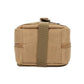 Trousse de secours vide en tissu résistant, vue de profil