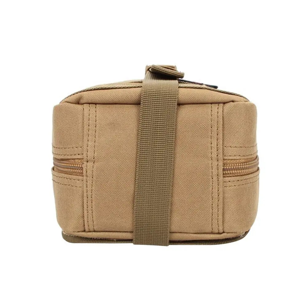Trousse de secours vide en tissu résistant, vue de profil
