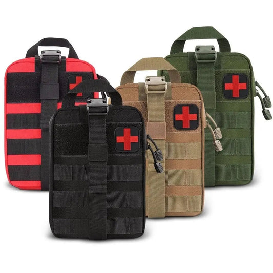 Détail des coutures renforcées de la trousse de secours