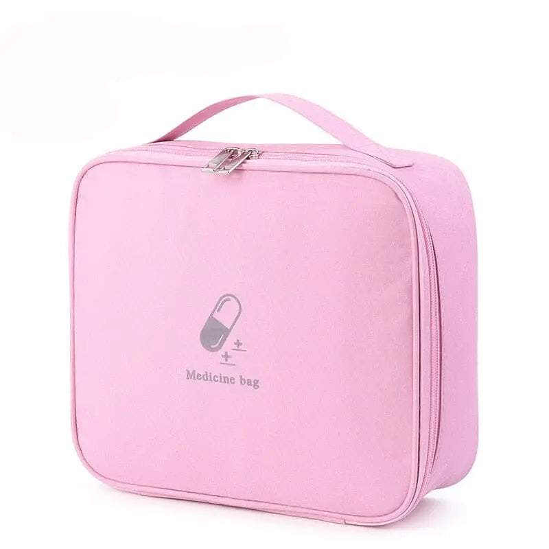 Trousse de secours rose, vue de côté, tissu oxford