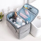 Trousse de toilette accrochée, montrant sa capacité