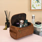 Trousse de toilette en PU et polyester, style rétro