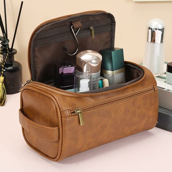 Vue intérieure de la trousse avec compartiments zippés