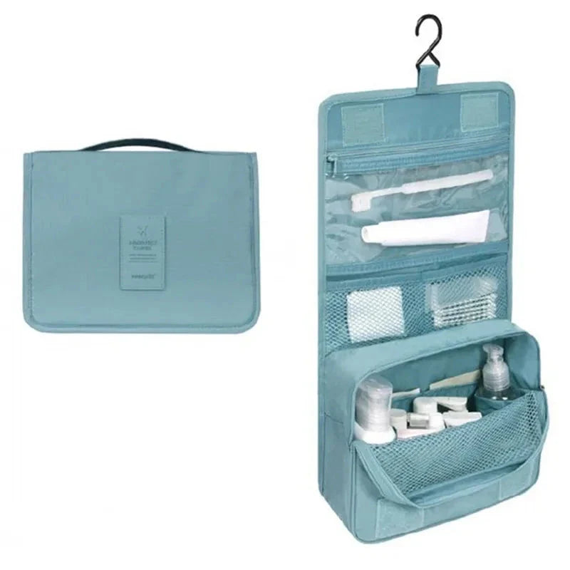 Trousse de toilette bleu ciel, vue de côté