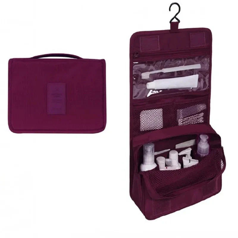 Trousse de toilette bordeaux, design élégant et pratique