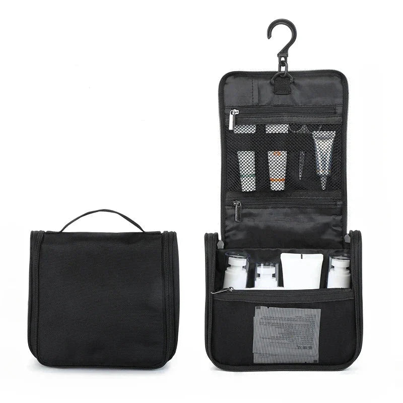 Trousse noire suspendue, crochet et poches organisées