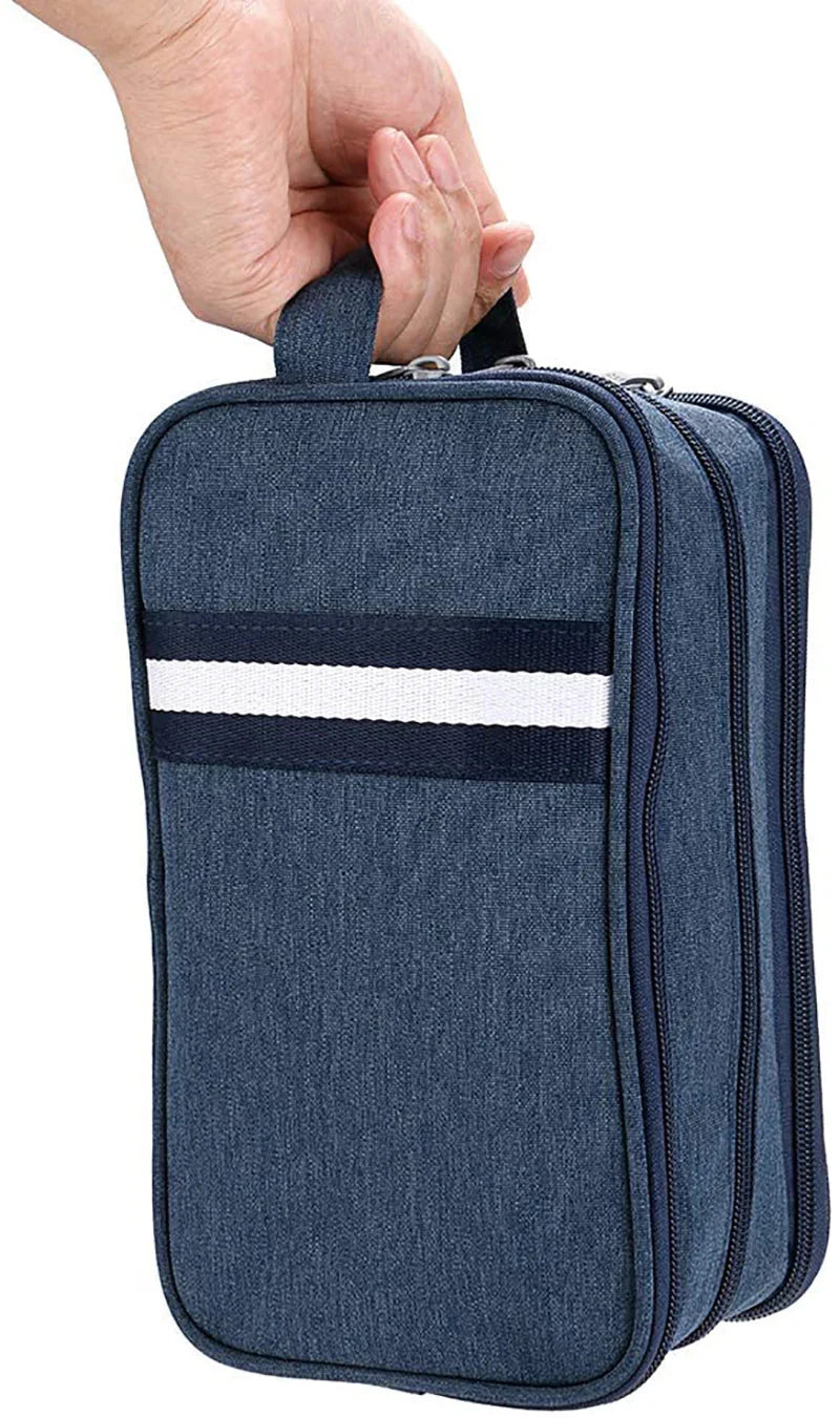Trousse de toilette en nylon avec poignée de transport