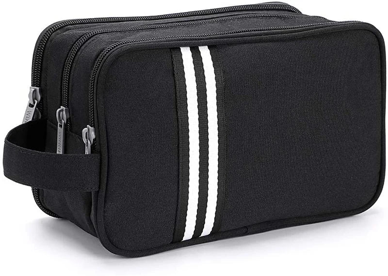 Trousse de toilette noire avec fermeture sécurisée
