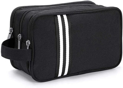Trousse de toilette noire avec fermeture sécurisée