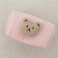 Trousse de toilette rose pour enfant avec ourson brodé