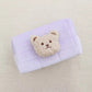 Trousse violette pour bébé avec motif ourson en coton