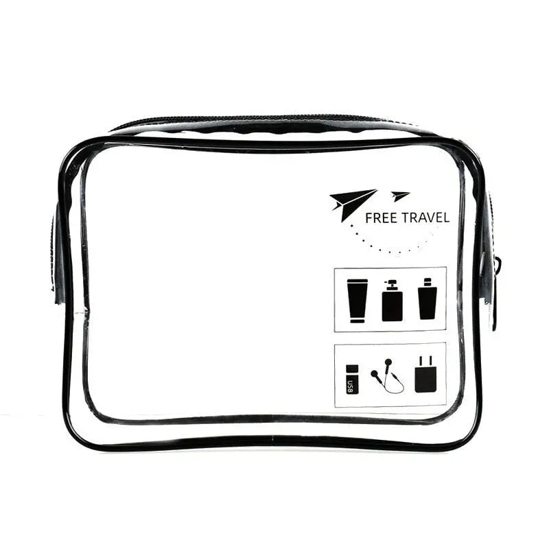 Trousse de toilette noire transparente avec coins renforcés