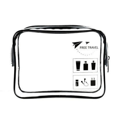 Trousse de toilette noire transparente avec coins renforcés