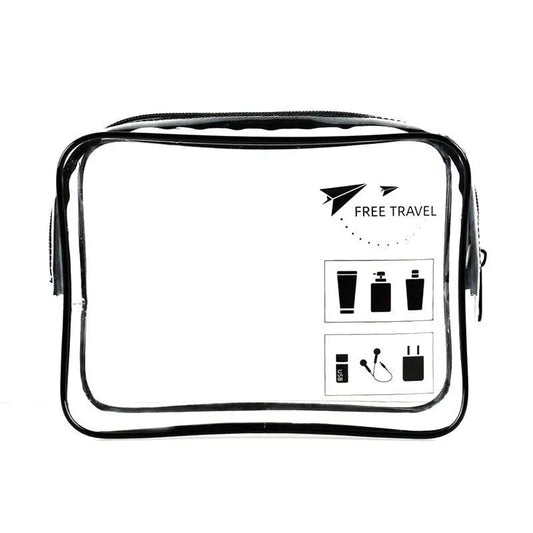 Trousse de toilette noire transparente avec coins renforcés