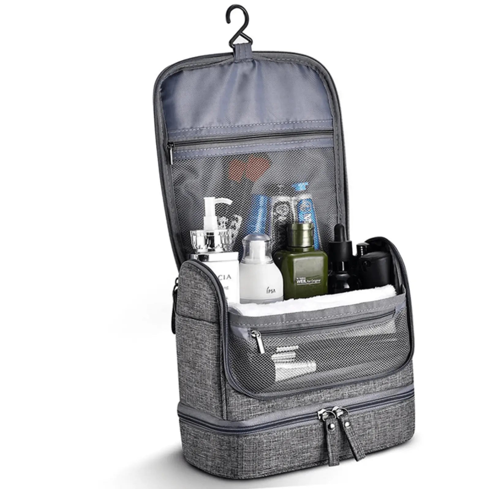 Vue intérieure de la trousse suspendue avec doublure imperméable