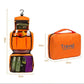 Intérieur compartimenté de la trousse de toilette pour voyage
