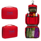 Trousse de toilette rouge en nylon imperméable avec fermeture éclair