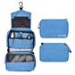 Trousse bleu ciel avec détails de couture visibles