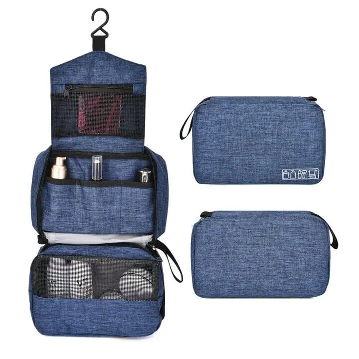 Trousse de toilette bleu marine avec fermeture éclair