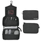 Trousse noire suspendue montrant son crochet pratique