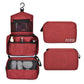 Trousse rouge avec plusieurs compartiments visibles