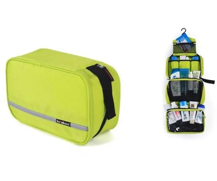 Trousse de toilette suspendue en nylon waterproof, ouverte