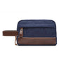Trousse de toilette bleu marine, vue de côté, fermeture éclair