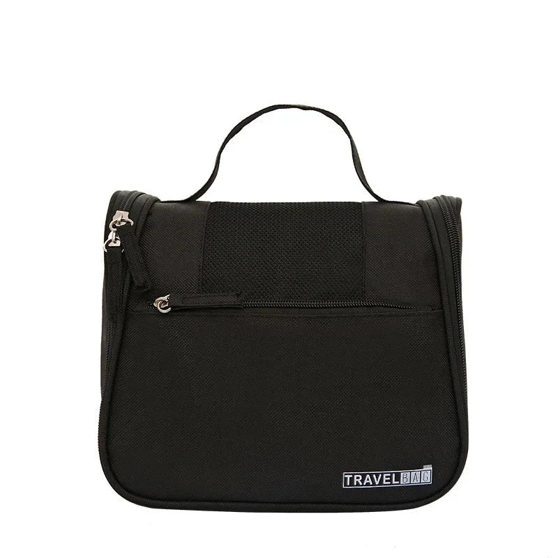 Trousse de toilette noire avec poignée de transport pratique