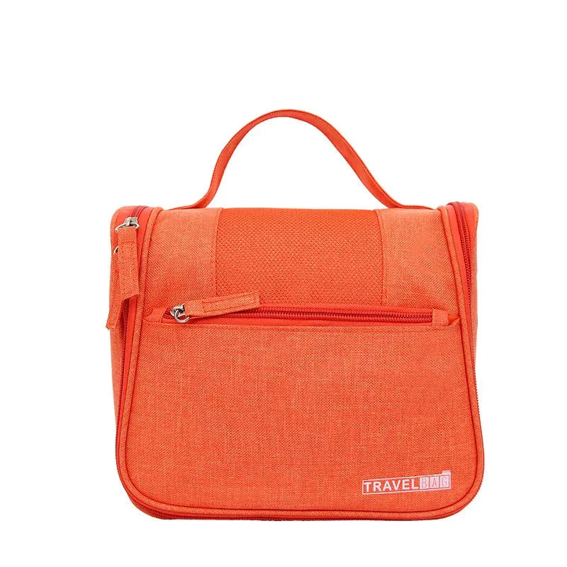 Trousse de toilette orange, idéale pour organiser ses produits